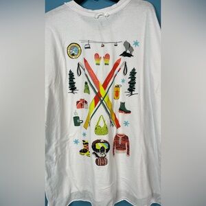 FREE PEOPLE MOVEMENT #4 SKI APRES GRAPHIC TEE SIZE LARGE